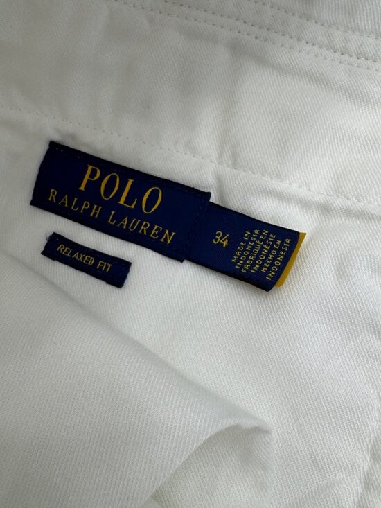 NWT Polo Ralph Lauren Men's Relaxed Fit Cotton White Cargo Shorts, Size 34 - Picture 6 of 10